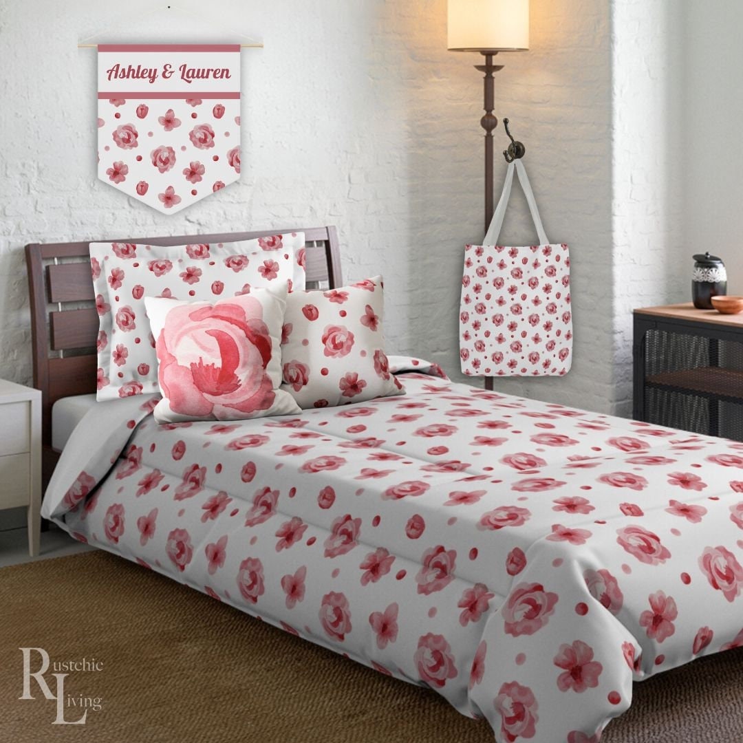 Preppy Dorm Room Preppy Bedding Set Dorm Comforter Set Twin XL Coquette ...