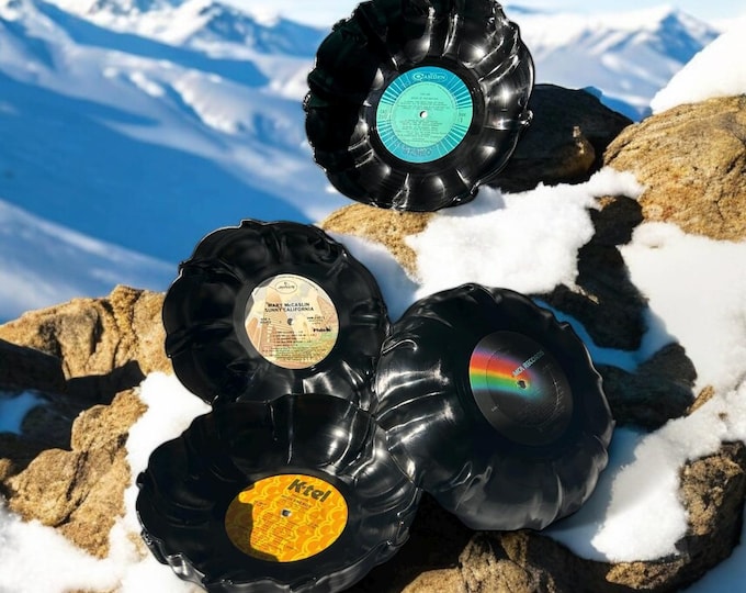 Handmade Vinyl Record Bowls | Vintage Vinyl Album Bowl | 1960's 1970's 1980’s 1990's | Music Theme Decor, Retro Vinyl Home Decor Gift Holder