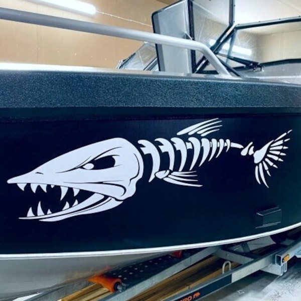 Set 2Pcs Large Fish Bone Stickers Boat Body Decal Cruise | Mural Vinyl Covers Auto Tuning Styling fishing Boats Decoration