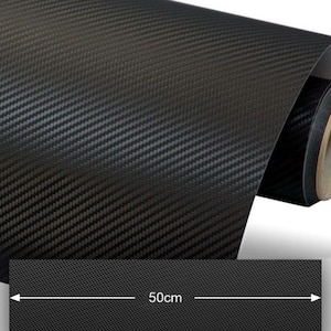 Kaufe 3D Carbon Faser Aufkleber Schwarz Vinyl Film DIY Auto