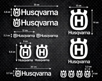 Juego de 13 calcomanías adhesivas Husqvarna | Decoración del emblema del automovilismo | Kit de adhesivos decorativos para patrocinadores