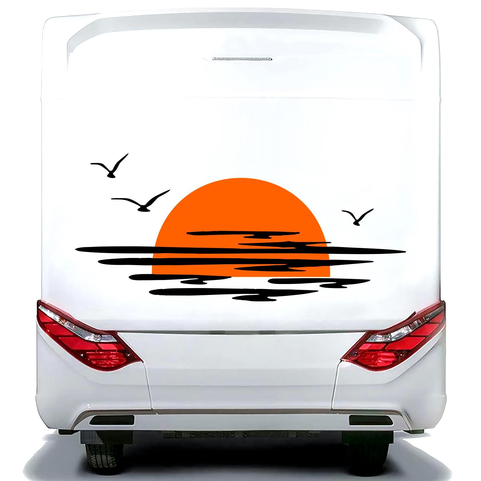 Funny Sunset Graphics Vinyl Decal Sticker – 6-Inch, White, For Car, Truck, Wall, Mirror