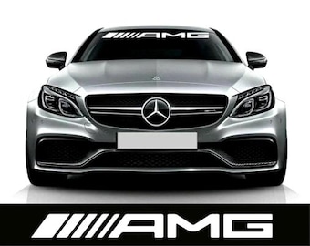 AMG Windshield Sunstrip Graphics with logo Sticker Banner Decal Rally Window Graphic | Vinyl Banner Motorsport Emblem Decor Kit for window