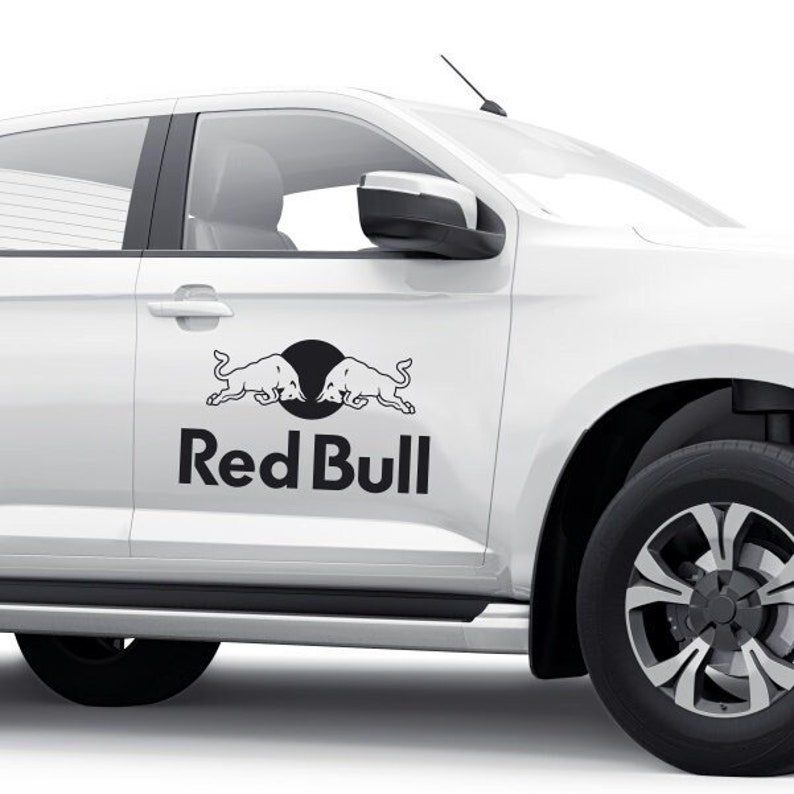 4 Pcs Red Bull Sticker Decals Set Motorsport Emblem Decor Kit Etsy