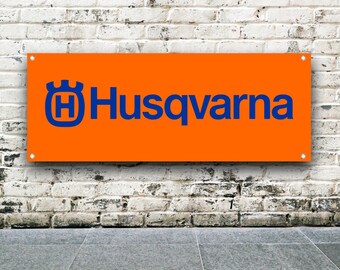 4 stili Husqvarna Banner in PVC Vinile | Bandiera per ufficio o showroom, poster da corsa | Negozio di moto | Poster di decorazioni per garage | Regalo | Workshop