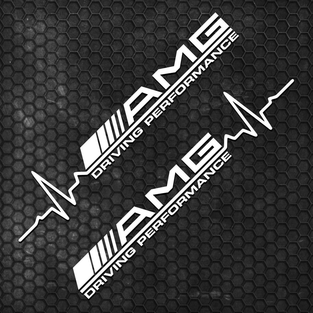 Kit 2 Pcs AMG Driving Performance Both Sides Graphics Emblem Decal ...