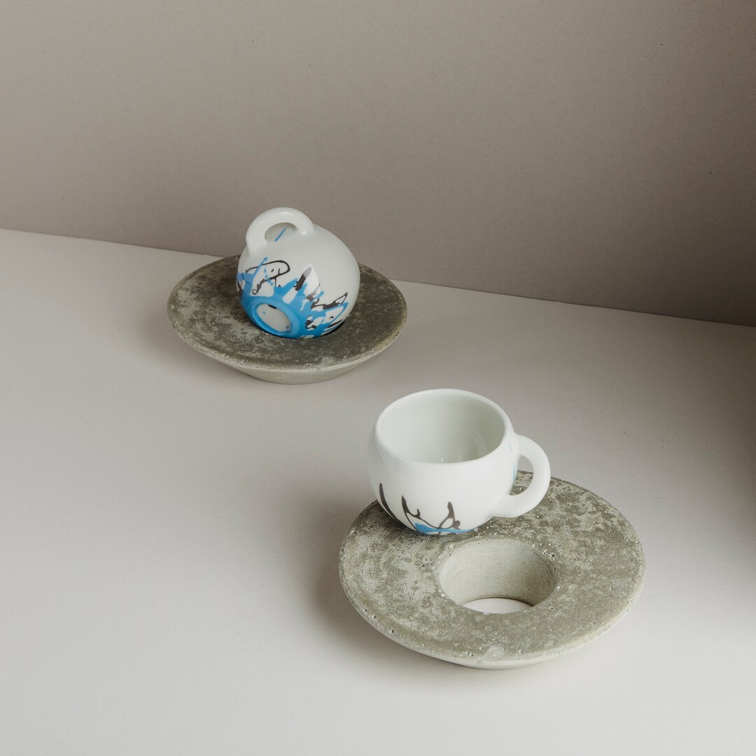 Espresso Coffee Cup Set Blue Gift Espresso Mugs Ristretto