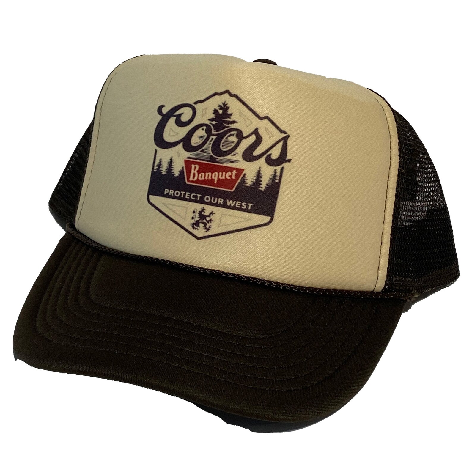 Coors Banquet Trucker Hat Vintage Style Tan Brown Trucker Hat for Women