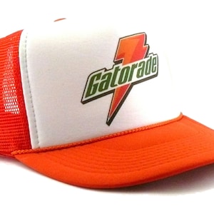 Gatorade Sports Trucker Hat Vintage Inspired Fashion Orange Unisex Sports Drink Mesh Snapback Retro Adjustable Cap