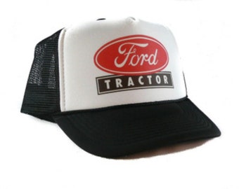 Ford Tractor Trucker Hat Vintage Inspired Black Trendy Unisex One-Size Mesh Snapback Retro Trucker Cap