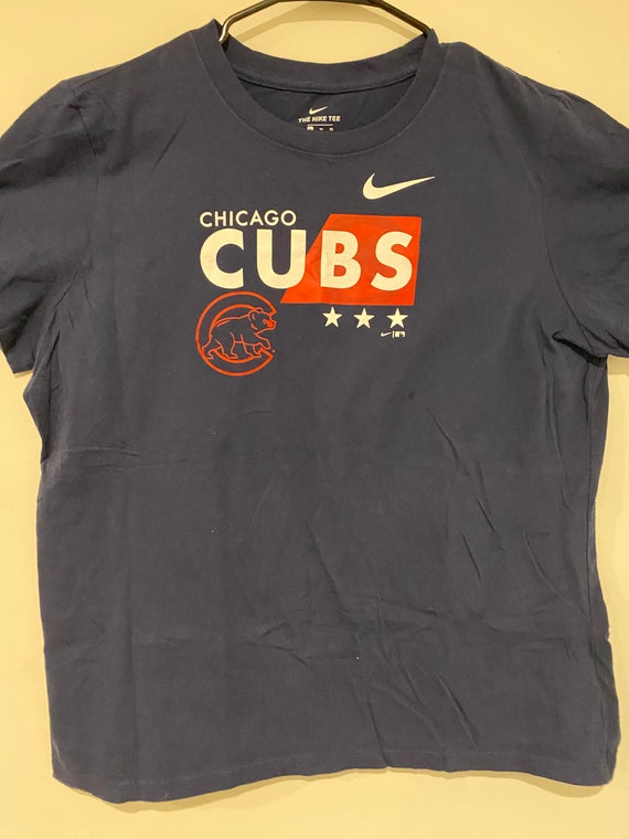 Vintage Chicago Cubs T Shirt X Large by Nike Brand Blue 
