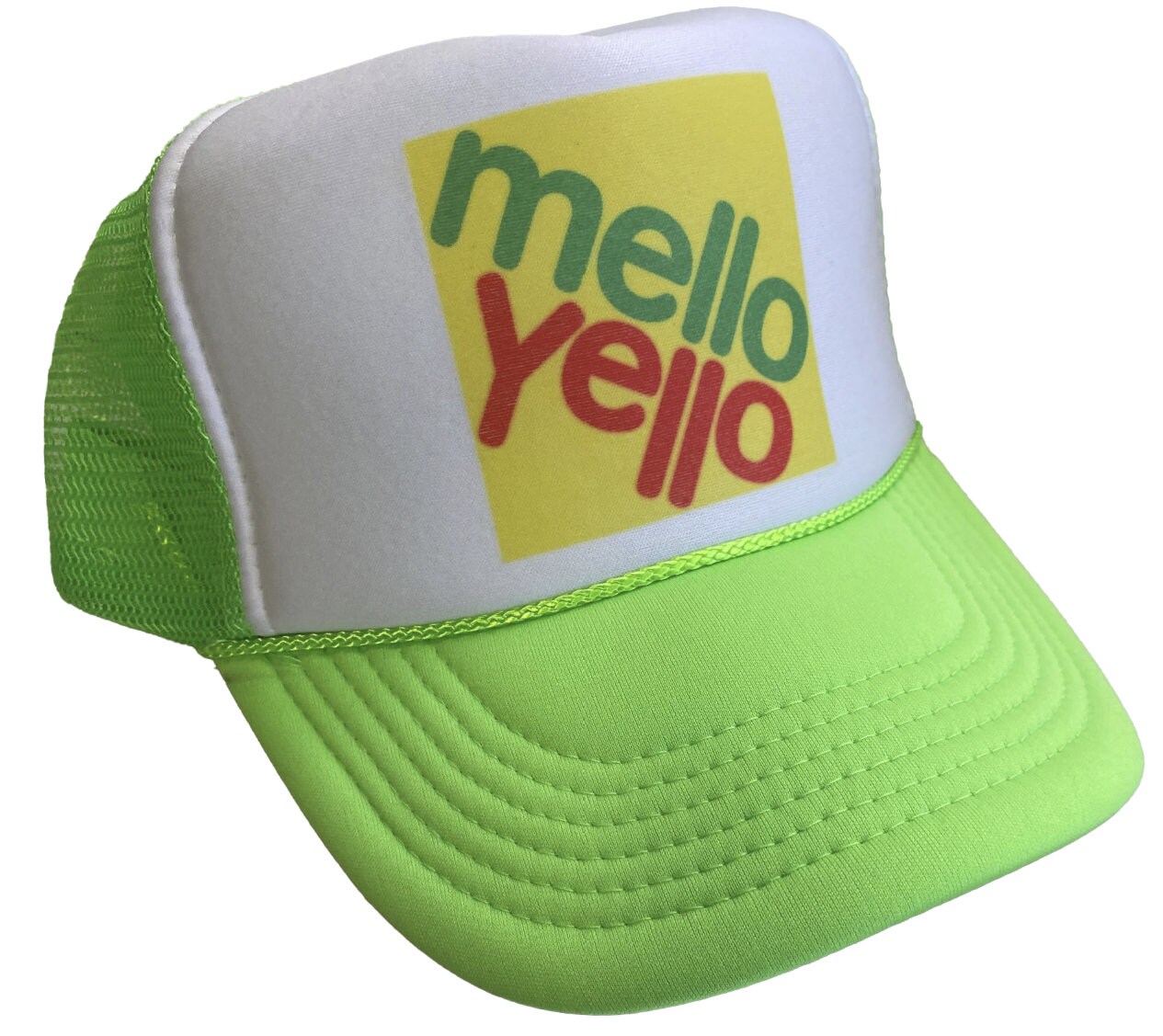 Mello Yello Trucker Hat Mesh Hat Vintage Snapback Hat Neon Etsy