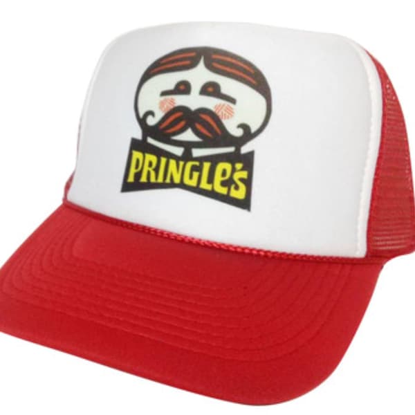Pringles Trucker Hat Vintage Style Red Chips Unisex One-Size Adjustable Mesh Snapback Retro Trucker Cap