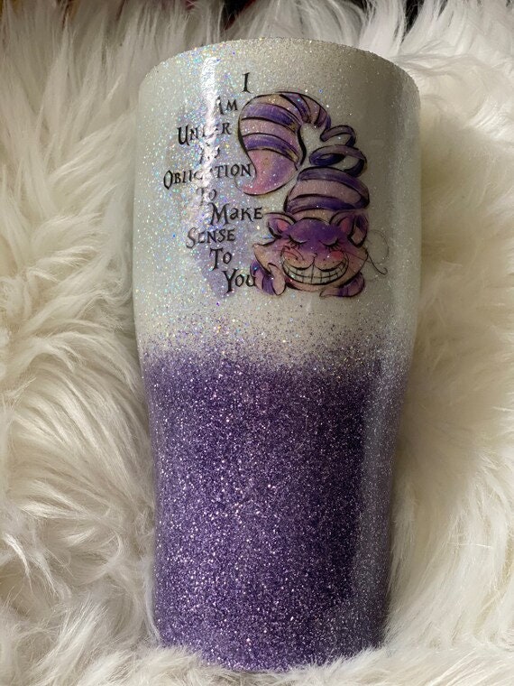 Alice in Wonderland tumbler  Yeti cup designs, Glitter tumbler