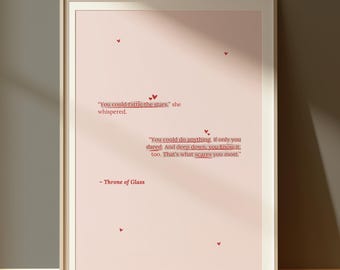 THRONE OF GLASS Digital Print | Digital Posters | Book Quotes Print | Bookish Poster | Book Lover Art Print | Digital Art | Sarah J Maas