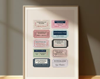 BookTok Fantasy Books Digital Print | Bookish Poster | Book Lover Print | Bookish Wall Art | ACOTAR | Powerless | Quicksilver | Fourth Wing