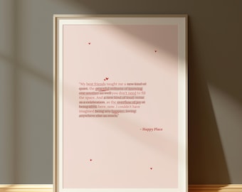 HAPPY PLACE Quote Digital Print | 2 Colors | Digital Posters | Book Quotes Print | Bookish Poster | Book Lover Art Print | Digital art