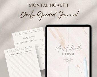 Mental Health Journal | Guided Journal | Anxiety Journal | Self Care | Digital Journal | GoodNotes Journal | Wellness Journal | mindfulness