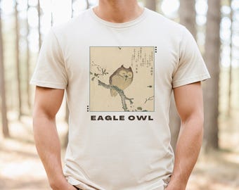 Eagle Owl Graphic Tee, Nature Lover Shirt, Bird Watching Gift, Unisex Animal Tee, Unique Owl Artwork Tee