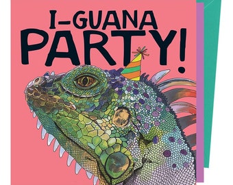 I-Guana Party! blank greetings card