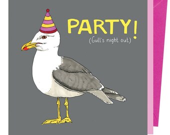 Gull's Night Out Birthday Card