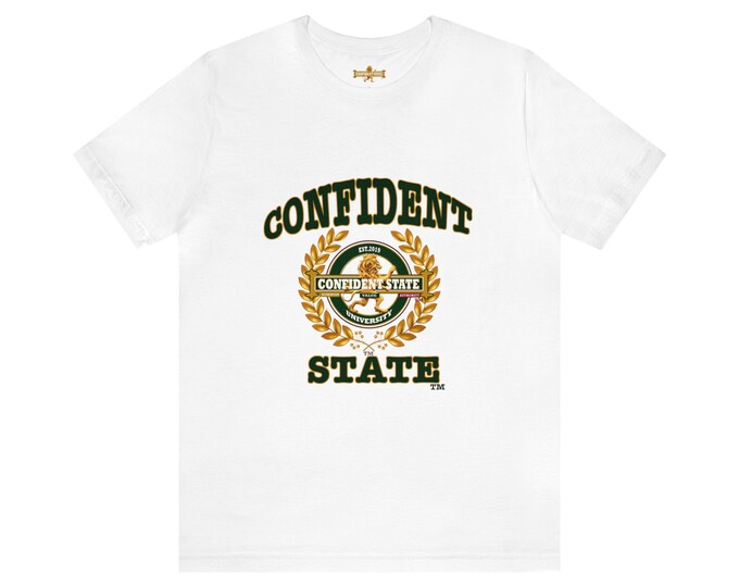 Confident State  "Center logo" Unisex Jersey Short Sleeve Tee