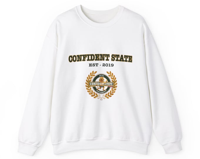 Confident State Letter over logo Unisex Heavy Blend™ Crewneck Sweatshirt