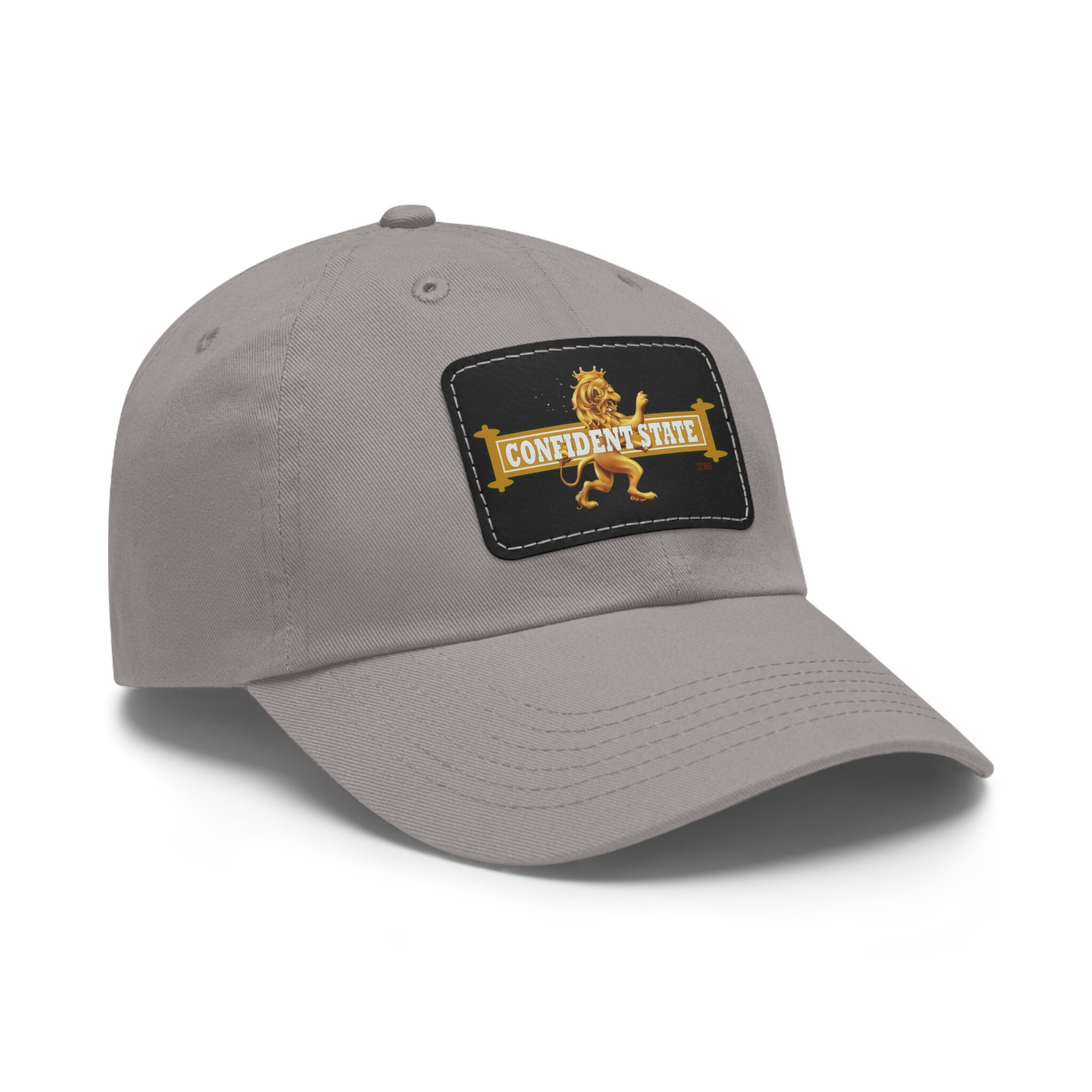 Confident State Dad Hat with Leather Patch (Rectangle)