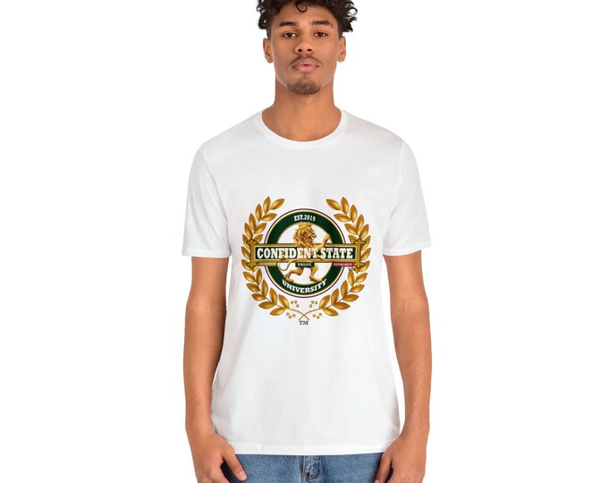 Confident State Signature logo Unisex Jersey Short Sleeve Tee