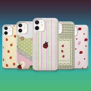 Ladybug Phone Case Cute Insect Whimsical Cover for iPhone 16, 15, 14, 13, 12, Samsung S25, S24, S23FE, S22, A16, A26, A56, Pixel 9Pro, 8A, 7