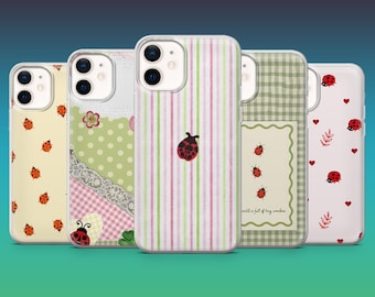 Ladybug Phone Case Cute Insect Whimsical Cover for iPhone 16, 15, 14, 13, 12, Samsung S25, S24, S23FE, S22, A16, A26, A56, Pixel 9Pro, 8A, 7