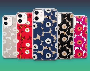 Marimekko Handyhülle Scandinavian Floral, für iPhone 17Pro, 16, 15, 14, 13, 12, Samsung S25, S24, S23Fe, S22, A16, A56, Pixel 10, 9Pro