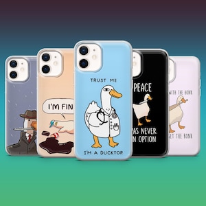 Funny Duck Phone Case Adorable Quack Cover for iPhone 16, 15, 14, 13, 12, Samsung S25, S24, S23FE, S22, A16, A26, A56, Pixel 9Pro, 8A, 7