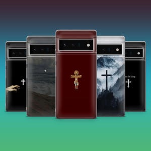 Christian Cross Phone Case Jesus Religious Cover for Google Pixel 9Pro, 8A, 8Pro, 7Pro, 7A, 6A, Samsung S25, S24FE, S23, A16, iPhone 16, 15