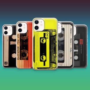 Cassette Tape Phone Case Retro Vintage Old School Cover for iPhone 16, 15, 14, 13, 12, Samsung S25, S24, S23FE, A16, A26, Pixel 9A, 8A, 7