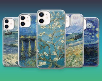 Van Gogh Phone Case Starry Night Impressionist Art Cover for iPhone 16, 15, 14, 13, 12, Samsung S25, S24, S23FE, A26, A56, Pixel 9Pro, 8A, 7