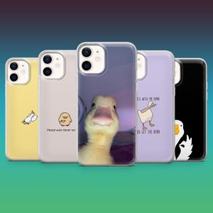 Roligt anka-telefonskal meme anka hilarious fodral för iPhone 16, 15, 14, 13, 12, Samsung S25, S24, S23FE, S22, A16, A26, A56, Pixel 9A, 8A, 7