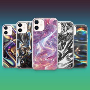 Holographic Phone Case Iridescent Rainbow Cover for iPhone 16, 15, 14, 13, 12, Samsung S25, S24, S23FE, S22, A16, A26, A56, Pixel 9A, 8A, 7