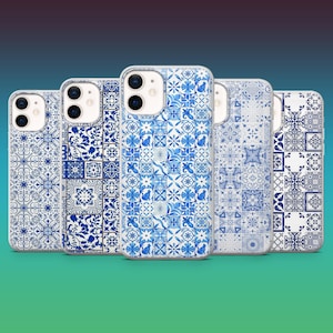 Blue Tile Phone Case Portugal Azulejo Cover for iPhone 16, 15, 14, 13, 12, Samsung S25, S24, S23FE, S22, A16, A26, A56, Pixel 9Pro, 8A, 7