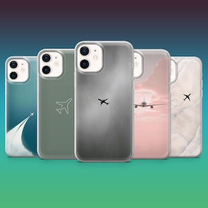 Airplane Phone Case Aviation Travel Cover for iPhone 16, 15, 14, 13, 12, Samsung S25, S24, S23FE, S22, A16, A26, A56, Pixel 9Pro, 8A, 7
