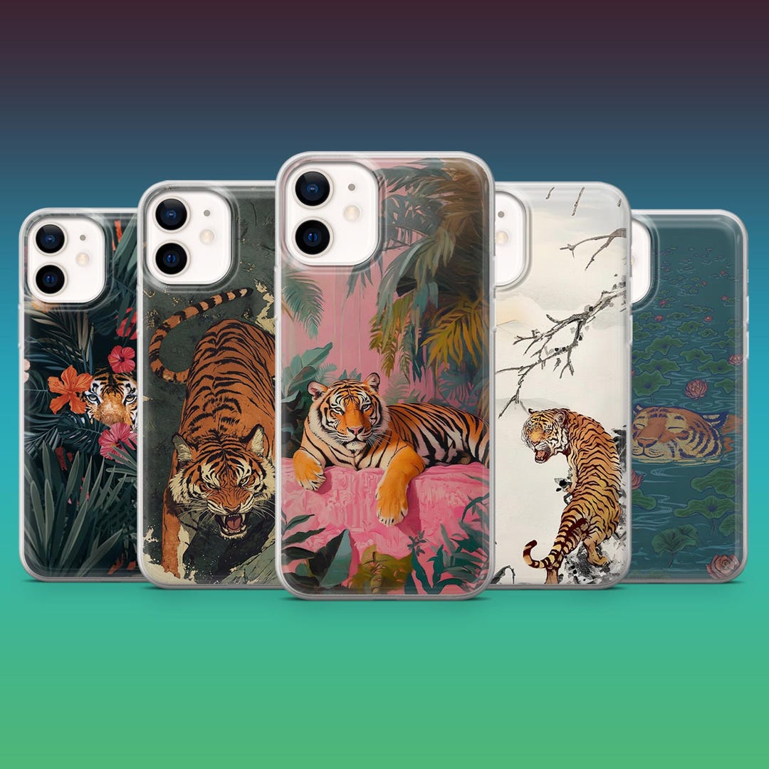 Tiger Phone Case Jungle Wildlife Nature Cover for iPhone 16, 15, 14, 13
