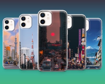 Japanese Phone Case Tokyo Streets Aesthetic Cover for iPhone 16, 15, 14, 13, 12, Samsung S25, S24, S23FE, A16, A26, A56, Pixel 9Pro, 8A, 7