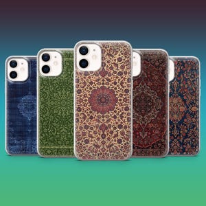 Persian Rug Phone Case Vintage Oriental Carpet Cover for iPhone 16, 15, 14, 13, 12, Samsung S25, S24, S23FE, A16, A26, A56, Pixel 9A, 8A, 7