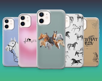 Horse Riding Phone Case Horse Equestrian Cover for iPhone 16, 15, 14, 13, 12, Samsung S25, S24, S23FE, S22, A16, A26, A56, Pixel 9Pro, 8A, 7