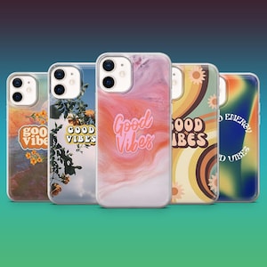 Good Vibes-telefoonhoesje Mental Health Groovy Cover voor iPhone 16, 15, 14, 13, 12, Samsung S25, S24, S23FE, S22, A16, A26, A56, Pixel 9Pro, 8A,7