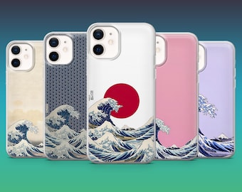 Funda para teléfono con diseño de la Gran Ola, arte japonés famoso, compatible con iPhone 16, 15, 14, 13, 12, Samsung S25, S24, S23FE, A16, A56, Pixel 9A, 8A, 7