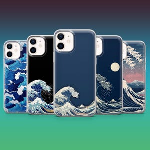 Coque Wave off Kanagawa pour iPhone 16, 15, 14, 13, 12, Samsung S25, S24, S23FE, S22, A16, A26, A56, Pixel 9Pro, 8A