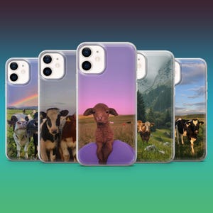 Cute Cow Phone Case Farm Animal Western Cover for iPhone 16, 15, 14, 13, 12, Samsung S25, S24, S23FE, S22, A16, A26, A56, Pixel 9Pro, 8A, 7