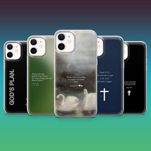 Bible Verse Phone Case Spiritual Quote Christian Cover for iPhone 16, 15, 14, 13, 12, Samsung S25, S24, S23FE, A16, A56, Pixel 9A, 8A, 7