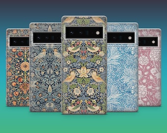 William Morris Phone Case Vintage Pattern Cover for Google Pixel 9Pro, 8A, 8Pro, 7Pro, 7A, 6A,Samsung S25, S24Fe, S23,A16, A36,iPhone 16, 15